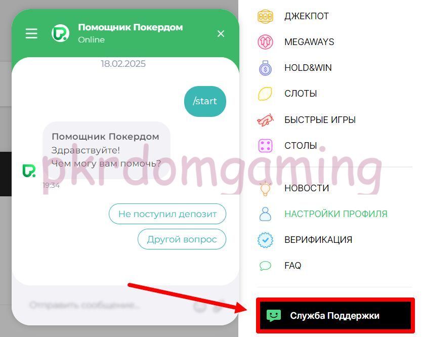 Саппорт Pokerdom